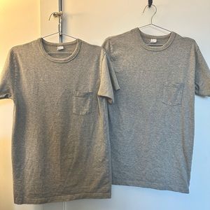 3SIXTEEN HEAVYWEIGHT T-SHIRTS | GREY W/ POCKET | 2 PACK